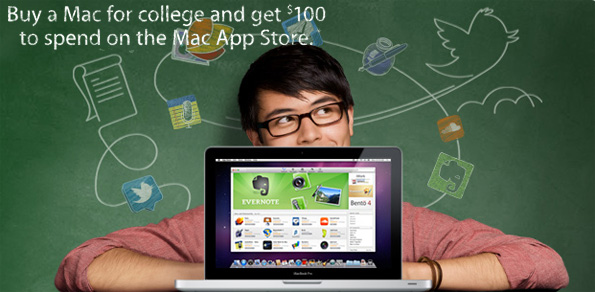 Get a one hundred dollar voucher for purchasing a Mac as a student