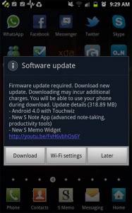 Galaxy Note gets Ice Cream Sandwich 4.0.3 update